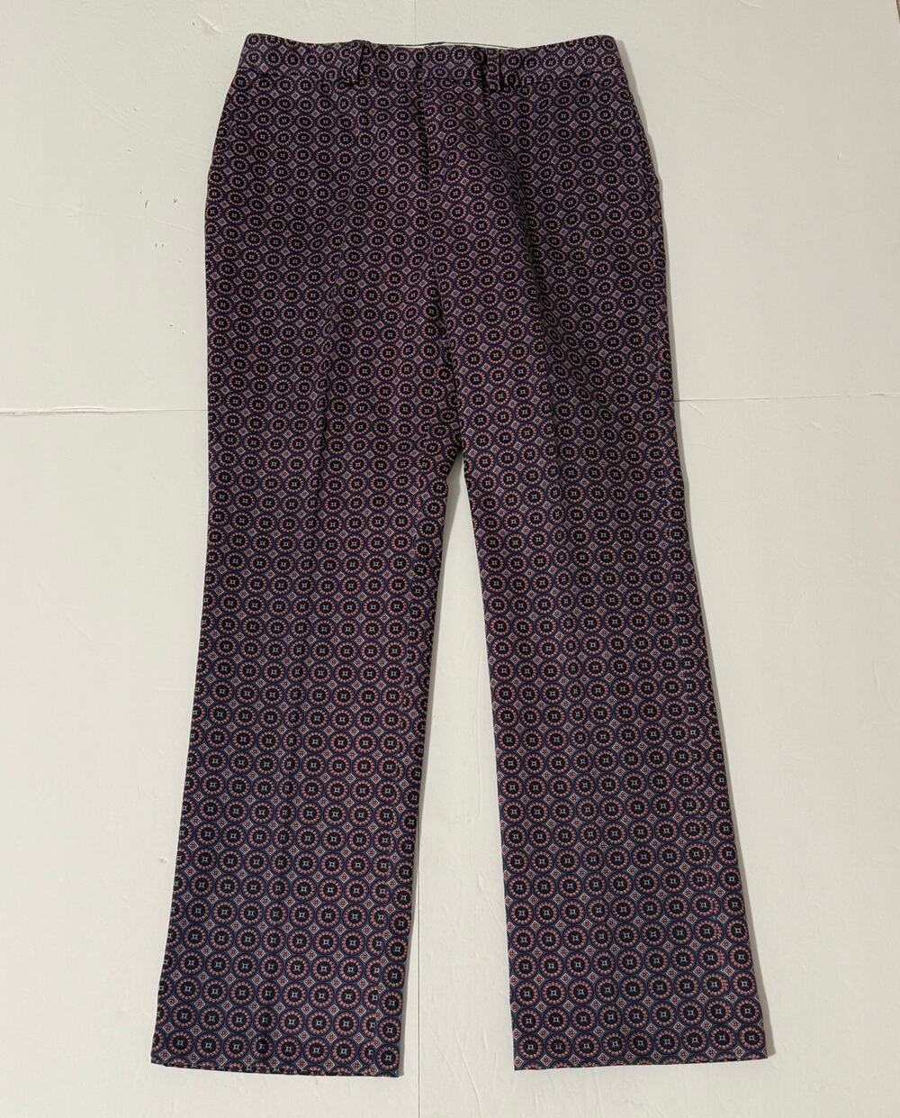 Lands' End Geometric Patterned Straight Leg Pants, Size 4